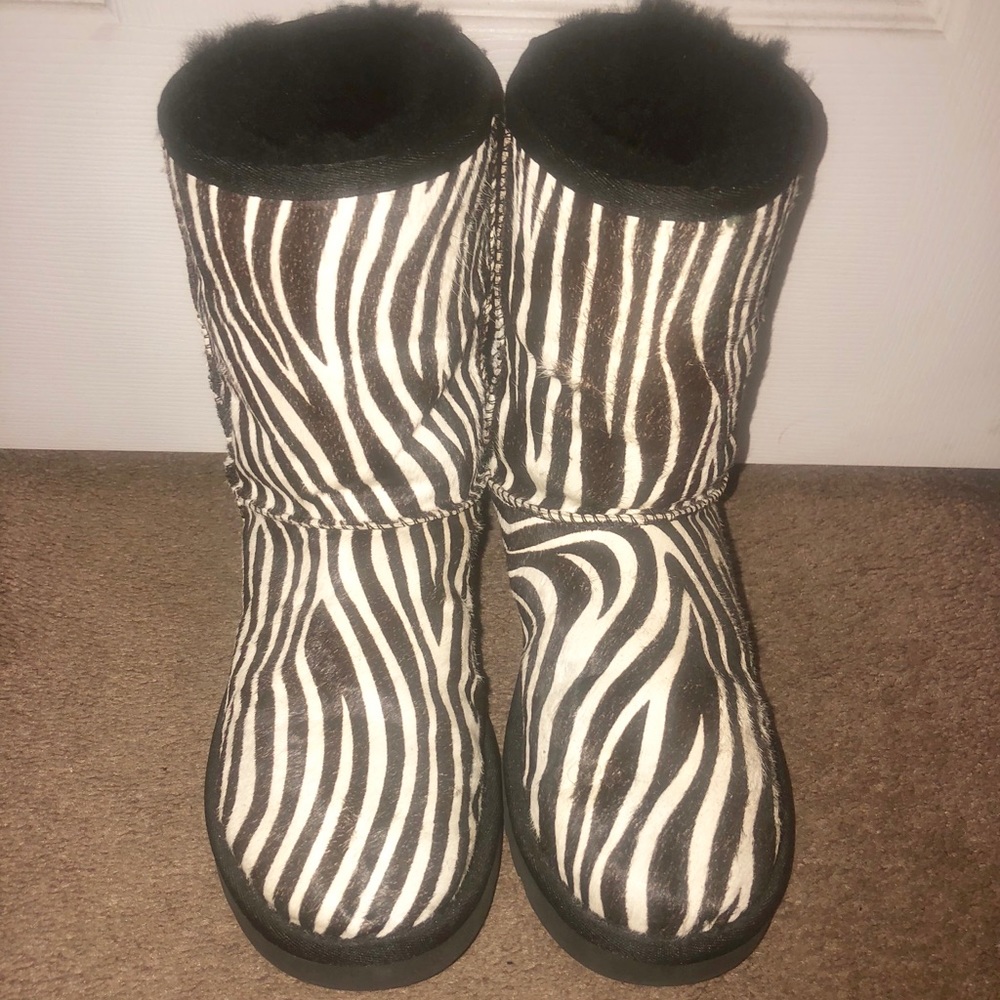 Authentic Zebra Print Short Classic UGG Boots